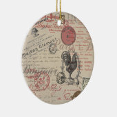  Frans Schrijven Paris Rooster typografie Keramisch Ornament (Rechts)