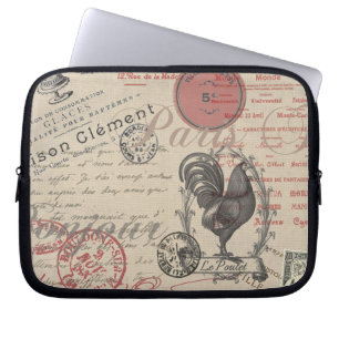  Frans Schrijven Paris Rooster typografie Laptop Sleeve
