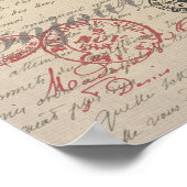 Frans Schrijven Paris Rooster typografie Poster (Hoek)