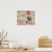  Frans Schrijven Paris Rooster typografie Poster (Keuken)