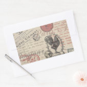  Frans Schrijven Paris Rooster typografie Rechthoekige Sticker (Envelop)