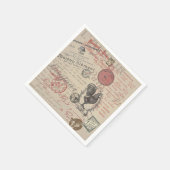  Frans Schrijven Paris Rooster typografie Servetten (Hoek)