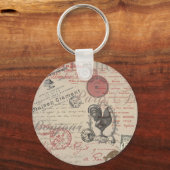  Frans Schrijven Paris Rooster typografie Sleutelhanger (Voorkant)