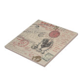 Frans Schrijven Paris Rooster typografie Tegeltje (Zijkant)