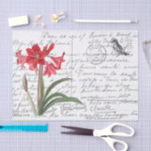 Frans Script Amaryllis Bird Briefkaart Tissuepapier (Craft)