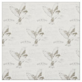 Frans Script Bird Carte Postale Stof (Swatch)