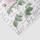 Frans Script  Blush Roos Bird Briefkaart Tissuepapier (Detail)
