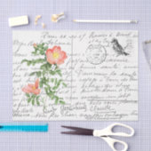 Frans Script Briar Roos Bird Briefkaart Tissuepapier (Craft)