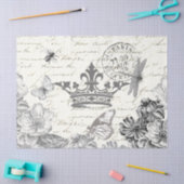 Frans Script  Floral Paris Dragonfly Crown Tissuepapier (Craft)