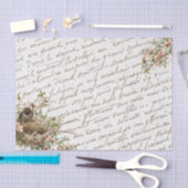 Frans Script Gold Bird Nest Flowers  Tissuepapier (Craft)