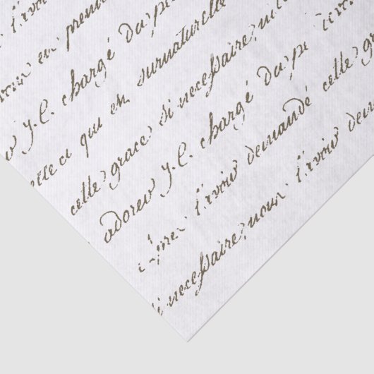 Frans script handschrift ontmoedigend tissuepapier (Detail)