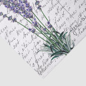 Frans Script Lavendel Vogel Briefkaart Tissuepapier (Detail)