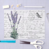 Frans Script Lavendel Vogel Briefkaart Tissuepapier (Craft)