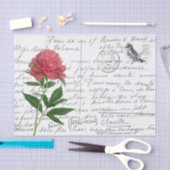 Frans Script Peony Bird Briefkaart Tissuepapier (Craft)