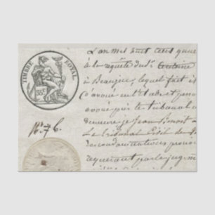  Frans Script Royal Stamp Document Tissuepapier
