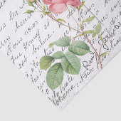 Frans Script Roze Cumberland Roos Bird Briefkaart Tissuepapier (Detail)
