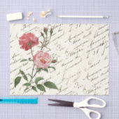 Frans Script roze roze rozenpapier Tissuepapier (Craft)