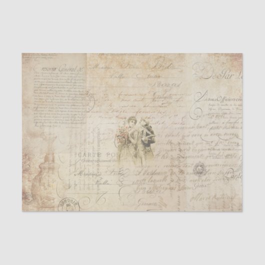  Frans script Tissuepapier (Voorkant)