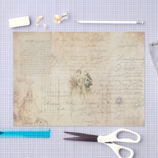 Frans script Tissuepapier (Craft)