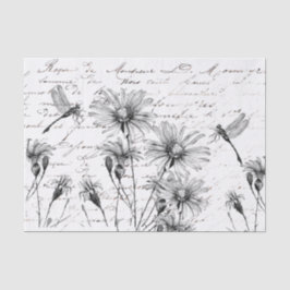 Frans Script Wilde bloem Dragonfly-decoupage Craft Tissuepapier