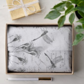 Frans Script Wilde bloem Dragonfly-decoupage Craft Tissuepapier (Geschenk)