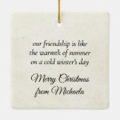 Frans Script Wildflower Dragonfly kerstdecor Keramisch Ornament (Achterkant)