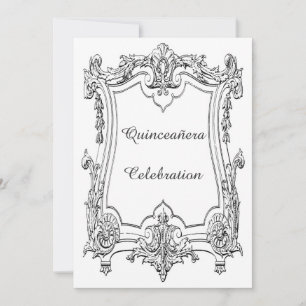 Frans Scroll Quinceañera Dubbelzijdig Kaart