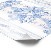 Frans, shabbykic, , bleek blauw, wit, land foto afdruk (Hoek)