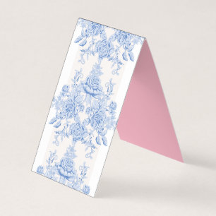 Frans, shabbykic, , bleek blauw, wit, land visitekaartjes