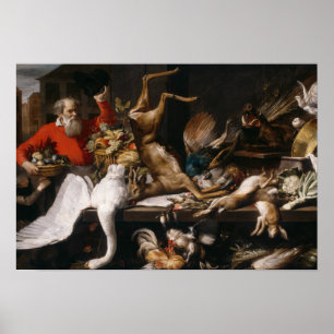 Frans Snyders - Stilleven met dood wild, fruit, Poster