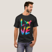 Frans Spaniela Tie Dye Love Dog papa T-shirt (Voorkant volledig)