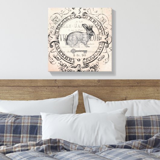 Frans Spring Rabbit stretched canvas (Insitu (Slaapkamer))