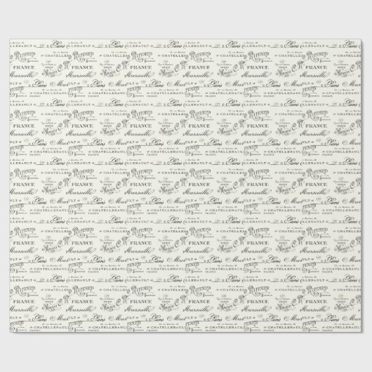 Frans Stad Names Paris Wrapping Paper Cadeaupapier (Vlak)