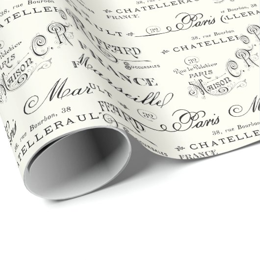 Frans Stad Names Paris Wrapping Paper Cadeaupapier (Rol Hoek)