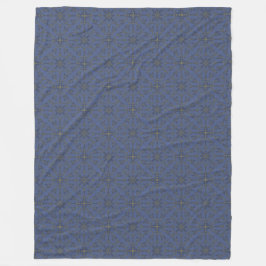 Frans-stijl  blauw bloempatroon fleece deken