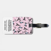 Frans stijlgeperst kleed papier met elastische tow bagagelabel (Achterkant horizontaal)