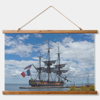 Frans Tall Ship Hermelien bij Yorktown Hangend Wandkleed