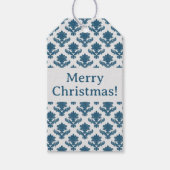 Frans tapijt blauw op wit cadeaulabel (Voorkant)