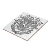  frans tekenontwerp voor kerub - typografie tegeltje (Zijkant)