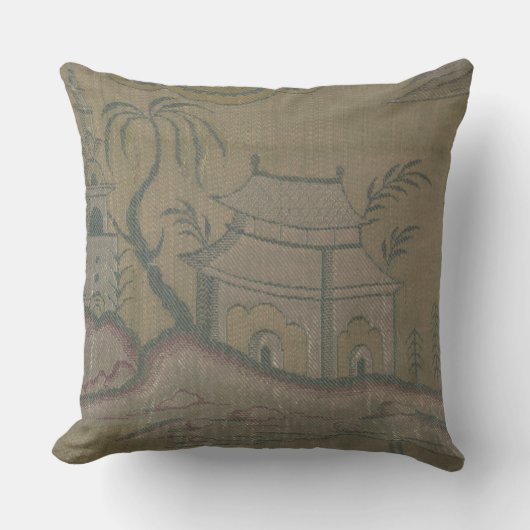 Frans Textielvezel Weave Chinoiserie Cu Kussen (Voorkant)