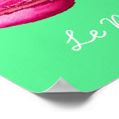 Frans thema Le Macaron leuke waterverf kunst Poster (Hoek)