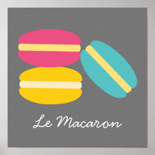 Frans thema Le Macaron schattige cake Poster