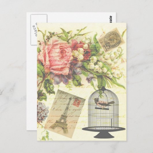 Frans Theme  Paris Briefkaart (Voorkant / Achterkant)