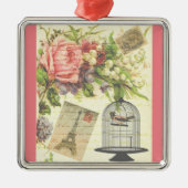 Frans Theme  Paris kerstversiering Metalen Ornament (Voorkant)