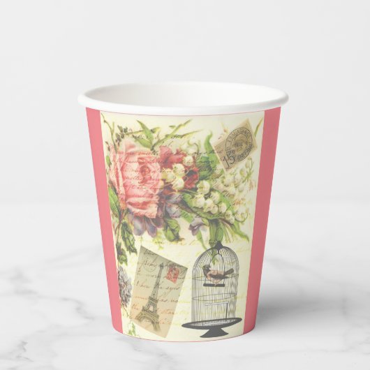 Frans Theme  Paris Paper cup Papieren Bekers (Voorkant)