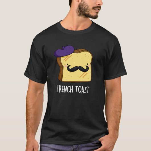Frans Toast Grappig Brood Pun Donker BG T-shirt (Voorkant)