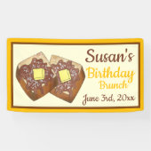 Frans Toast Maple Syrup Verjaardag Ontbijt Brunch Spandoek (Horizontaal)