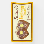 Frans Toast Maple Syrup Verjaardag Ontbijt Brunch Spandoek (Verticaal)