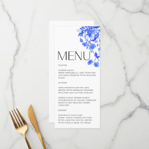  Frans Toile Bloemenblauw Vrijgezellenfeest Menu