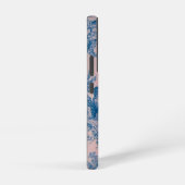 Frans toile de jouy blauw en roze elegant samsung galaxy hoesje (Rechterkant)